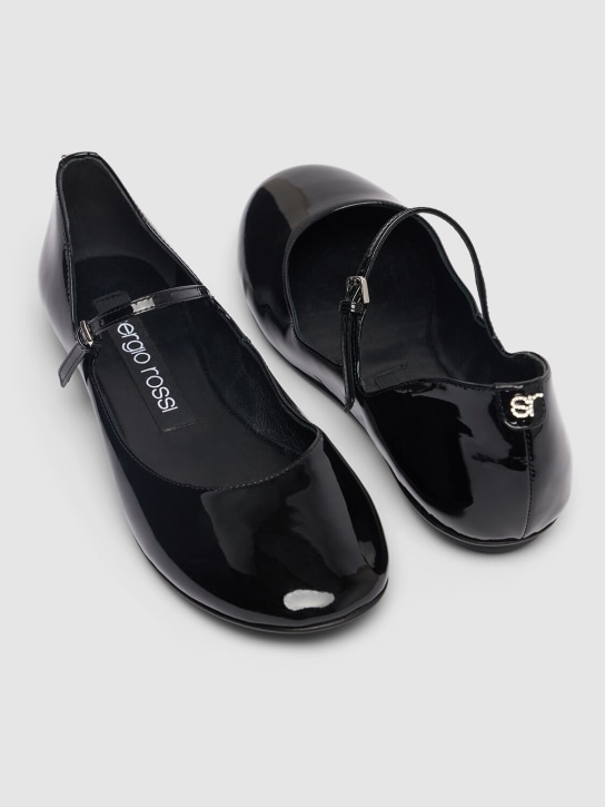 Sergio Rossi: Zapatos planos de charol 5mm - Negro - women_1 | Luisa Via Roma