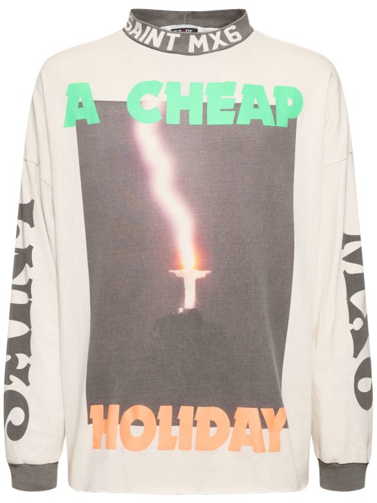 Saint Michael: Bedrucktes T-Shirt „Saint MX6 Cheap Holiday“ - Weiß - men_0 | Luisa Via Roma