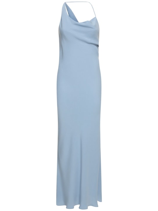 St. Agni: Asymmetric draped maxi dress - Mavi - women_0 | Luisa Via Roma