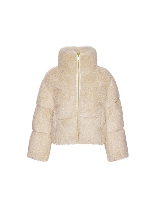 Molo: Blouson en teddy de polyester - Beige - kids-girls_0 | Luisa Via Roma