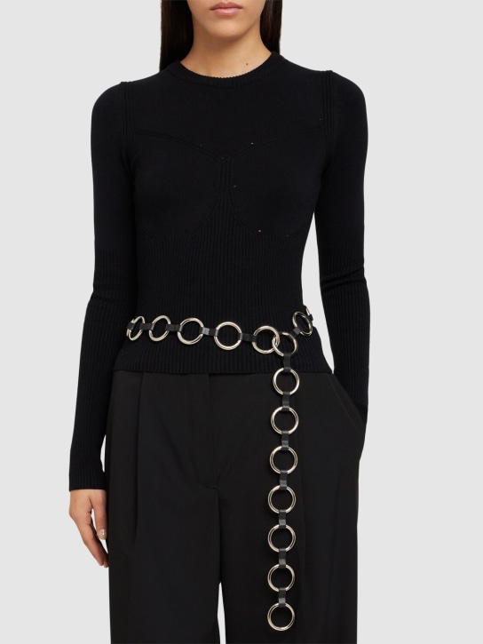 Michael Kors Collection: Marisa leather belt - Siyah - women_1 | Luisa Via Roma