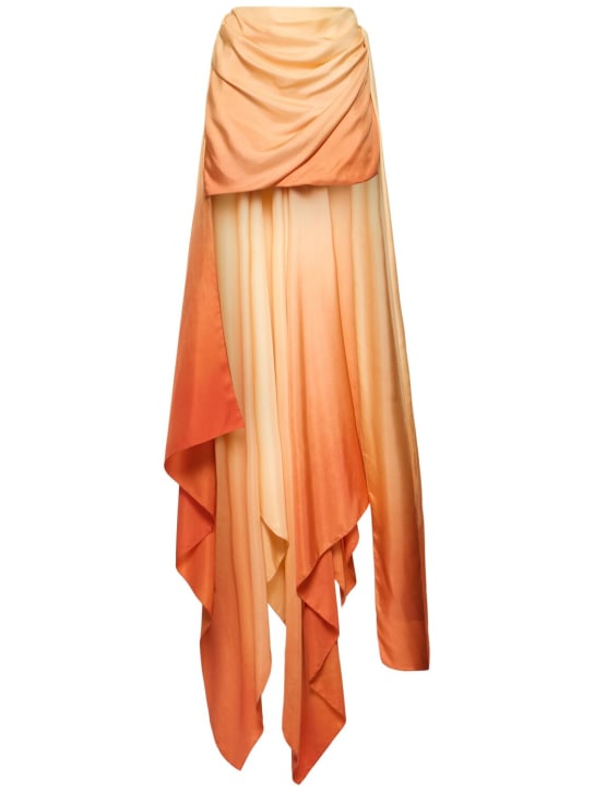 Zimmermann: Tranquility asymmetric silk mini skirt - Orange - women_0 | Luisa Via Roma