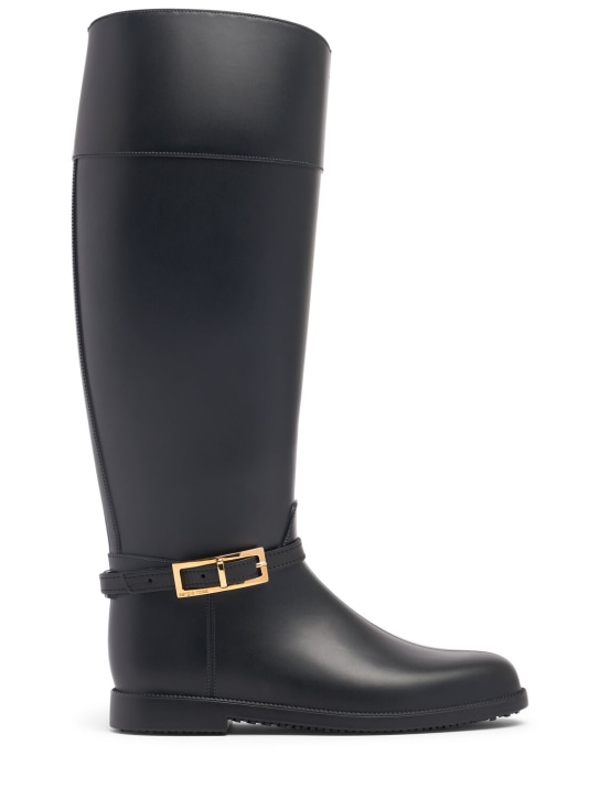 Sergio Rossi: 20mm Nora Rainy tall rubber boots - Black - women_0 | Luisa Via Roma