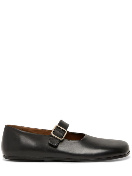 Marsell: Appiedi leather Mary Jane loafers - Siyah - men_0 | Luisa Via Roma