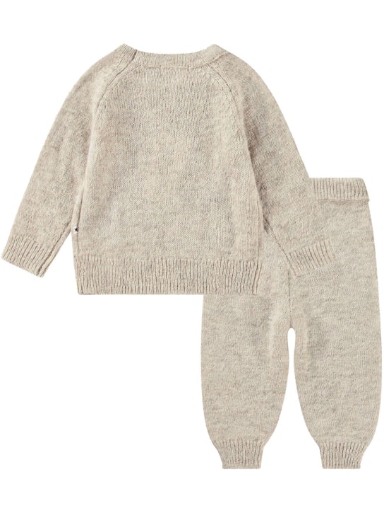 Molo: Wool blend knit sweater and pants - Beige - kids-girls_1 | Luisa Via Roma