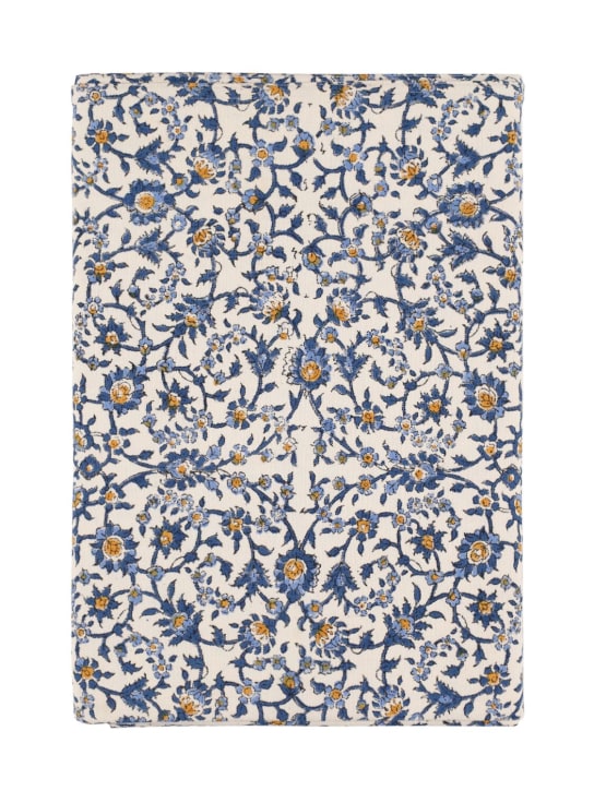 Les Ottomans: Hand-printed cotton tablecloth - Mavi - ecraft_0 | Luisa Via Roma