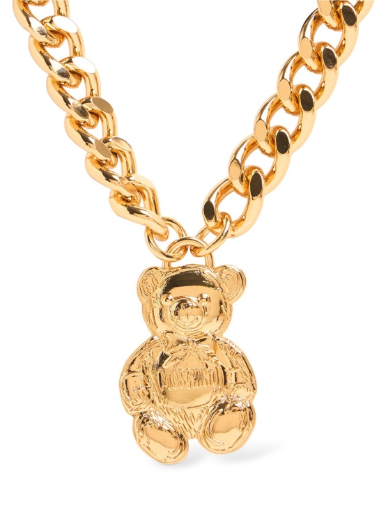 Moschino: Archive Teddy Bear long necklace - Altın Rengi - women_0 | Luisa Via Roma