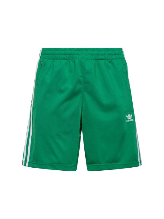 adidas Originals: Shorts de techno reciclado - Verde/Blanco - men_0 | Luisa Via Roma