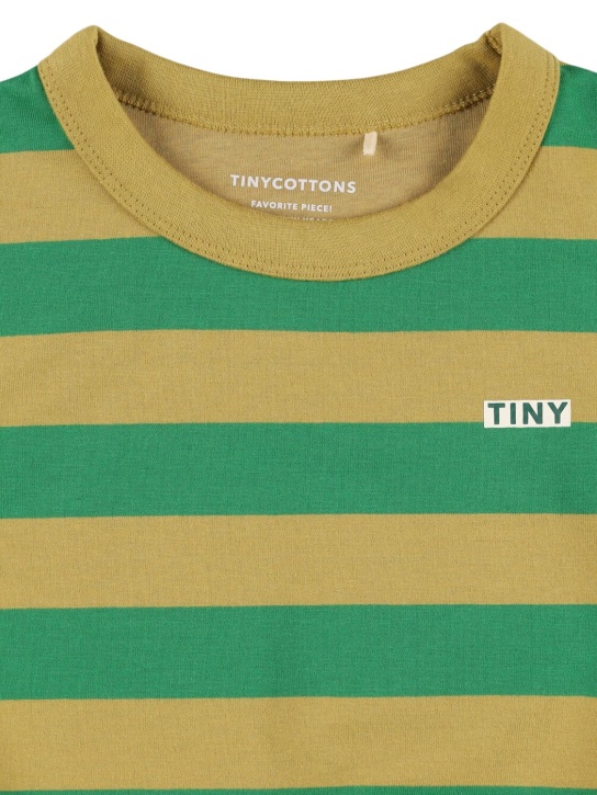 Tiny Cottons: 条纹混棉卫衣 - 绿色 - kids-boys_1 | Luisa Via Roma