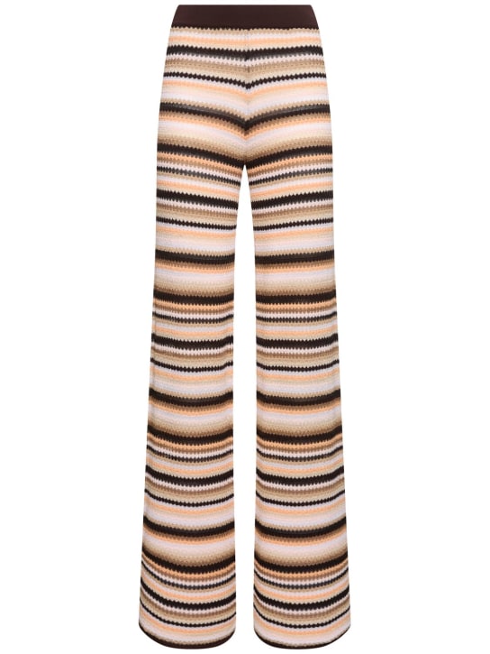 Missoni: Striped cotton blend flared pants - women_0 | Luisa Via Roma