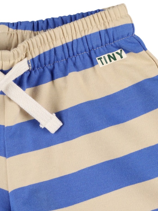 Tiny Cottons: Shorts aus Bio-Baumwolle mit Streifen - Blau/Beige - kids-girls_1 | Luisa Via Roma