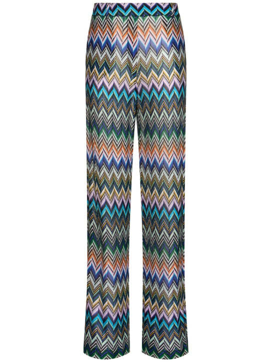 Missoni: Chevron lurex wide pants - women_0 | Luisa Via Roma