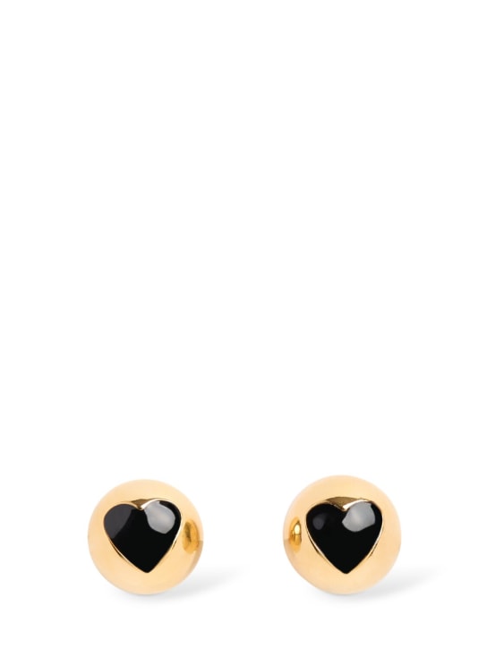 Moschino: Heart Buttons studs earrings - women_0 | Luisa Via Roma