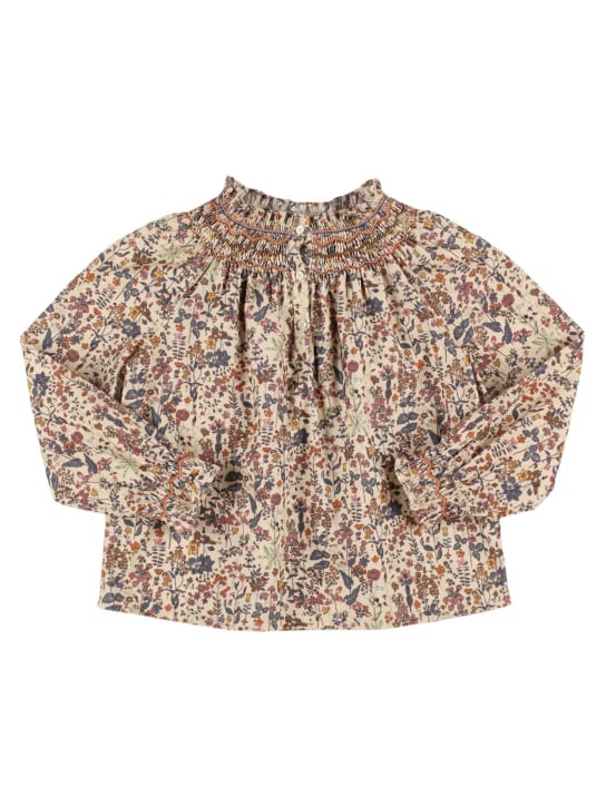 Bonpoint: Camicia in mussola di cotone stampata - kids-girls_0 | Luisa Via Roma