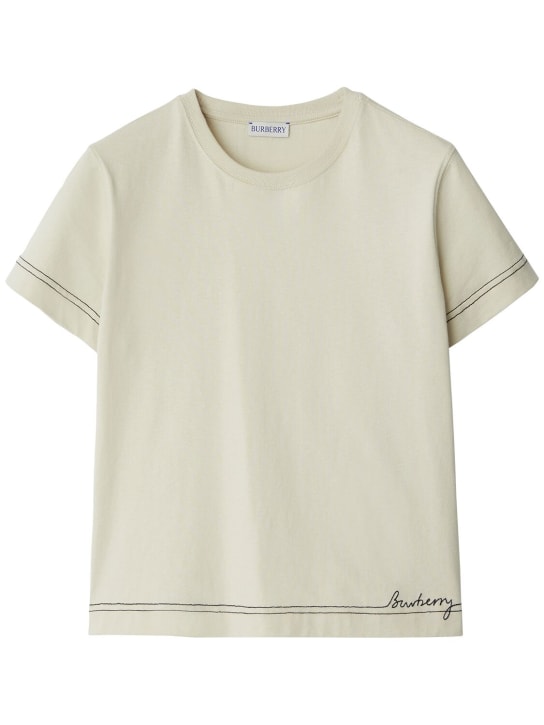 Burberry: T-shirt in jersey di cotone - women_0 | Luisa Via Roma