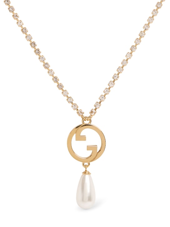 Gucci: Gucci Blondie embellished brass necklace - Gold - women_0 | Luisa Via Roma