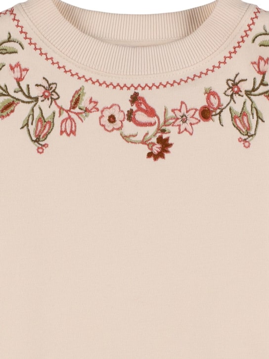 Bonpoint: 刺绣棉质圆领卫衣 - kids-girls_1 | Luisa Via Roma
