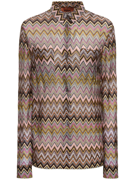 Missoni: Chevron viscose long sleeve shirt - women_0 | Luisa Via Roma