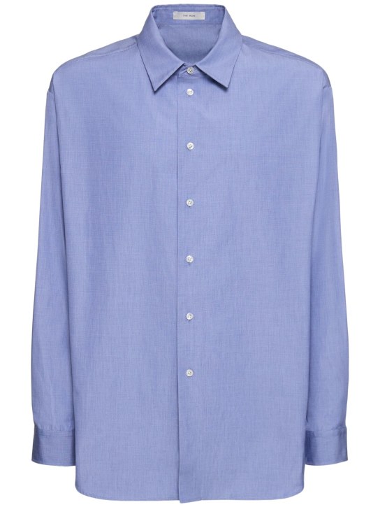 The Row: Camisa Atticus de algodón - Azul Oxford - men_0 | Luisa Via Roma