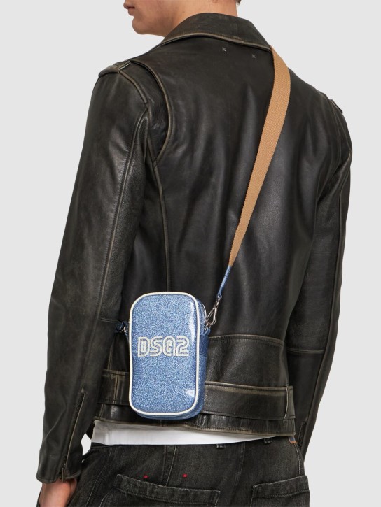 Dsquared2: Tasche mit Dsquared2-Logo und Reißverschluss - Hellblau - men_1 | Luisa Via Roma