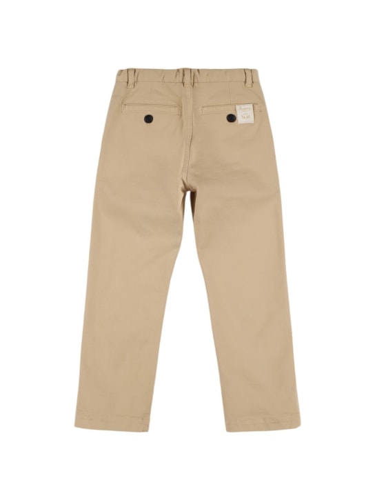 Bonpoint: Pantalones de gabardina de algodón - Beige - kids-boys_1 | Luisa Via Roma