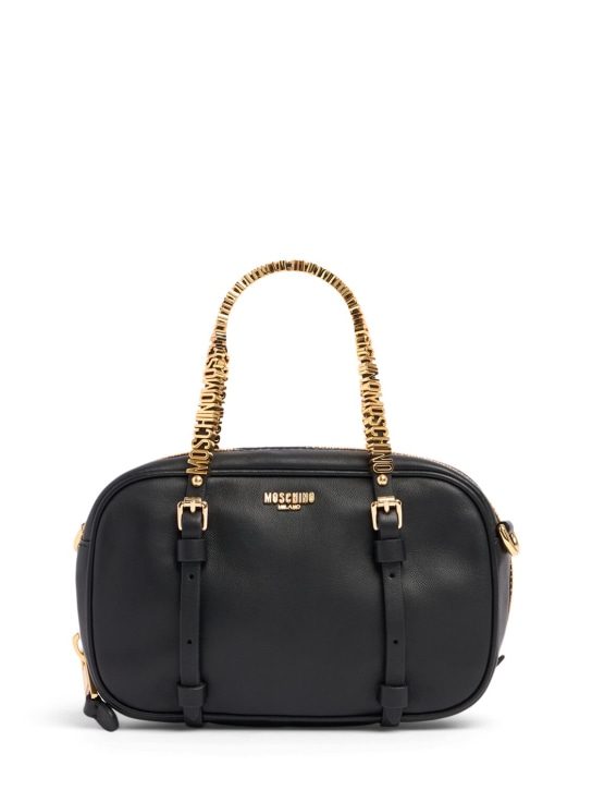 Moschino: Mini Lettering Napa top handle bag - women_0 | Luisa Via Roma