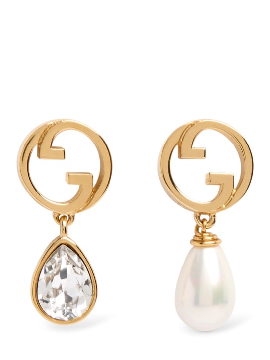 Gucci: Gucci Blondie brass mismatched earrings - Gold - women_0 | Luisa Via Roma