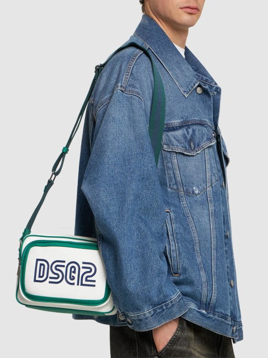 Dsquared2: Spieker logo crossbody bag - White/Green - men_1 | Luisa Via Roma