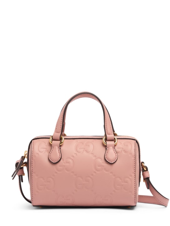 Gucci: Super Mini GG leather top handle bag - Pembe - women_0 | Luisa Via Roma