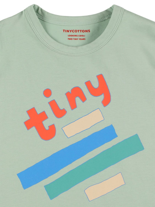 Tiny Cottons: T-shirt en coton biologique imprimé - Vert - kids-boys_1 | Luisa Via Roma