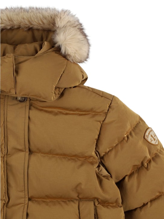 Bonpoint: Hooded poly puffer jacket - Beige - kids-boys_1 | Luisa Via Roma