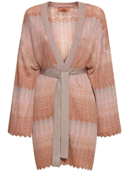 Missoni: Knit viscose lamé self-tie cardigan - women_0 | Luisa Via Roma