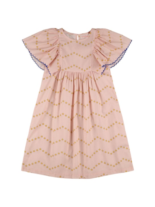 Tiny Cottons: Star print cotton dress - Pink - kids-girls_0 | Luisa Via Roma