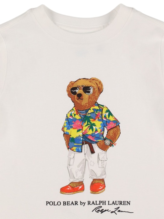 Polo Ralph Lauren: T-shirt en jersey de coton imprimé - Blanc - kids-boys_1 | Luisa Via Roma