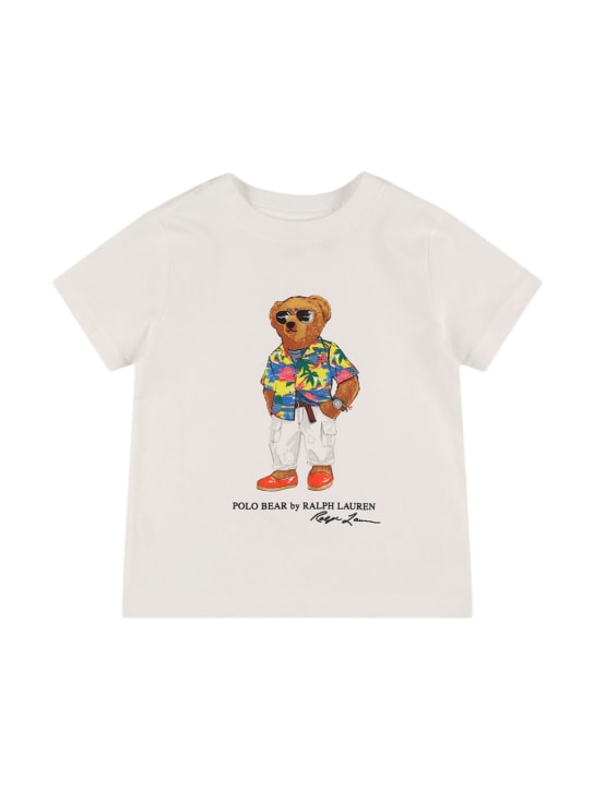 Ralph Lauren: Bedrucktes T-Shirt aus Baumwolljersey - Weiß - kids-boys_0 | Luisa Via Roma