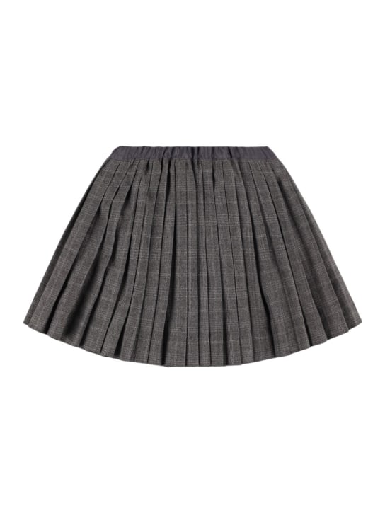 Bonpoint: Gonna a pieghe in misto poly a quadri - Grigio - kids-girls_0 | Luisa Via Roma