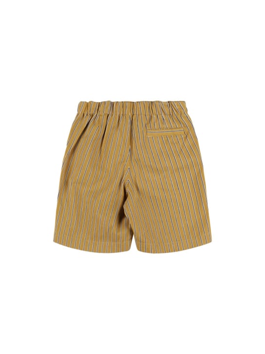 Il Gufo: Cotton striped shorts - Bej - kids-boys_1 | Luisa Via Roma