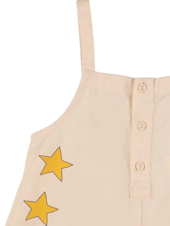 Tiny Cottons: Star print cotton jumpsuit - Beige - kids-girls_1 | Luisa Via Roma