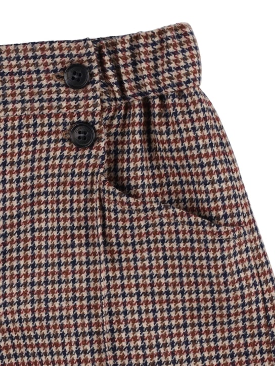 Bonpoint: Shorts in misto lana stampata - Marrone - kids-girls_1 | Luisa Via Roma