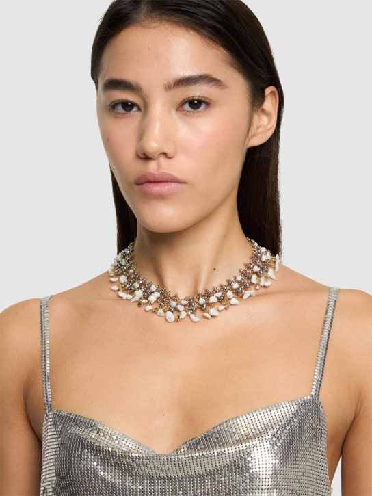 Rosantica: Baia mini stone collar necklace - White/Gold - women_1 | Luisa Via Roma