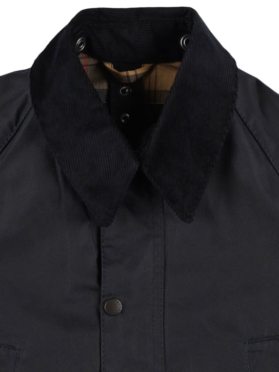 BARBOUR: Bedale waxed cotton jacket - Navy - kids-boys_1 | Luisa Via Roma