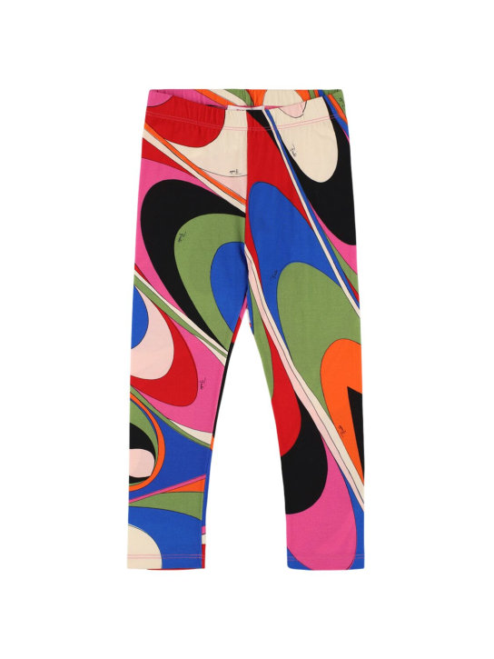 Pucci: Legging en jersey de coton imprimé - Multicolore - kids-girls_0 | Luisa Via Roma