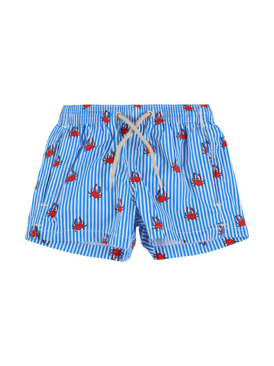 Mc2 Saint Barth: Crab print nylon swim shorts - kids-boys_0 | Luisa Via Roma