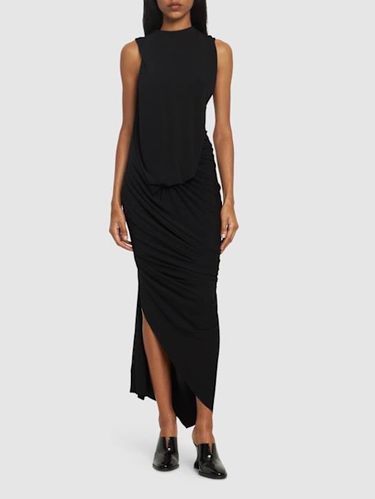 Christopher Esber: Monstera asymmetrical viscose maxi dress - women_1 | Luisa Via Roma