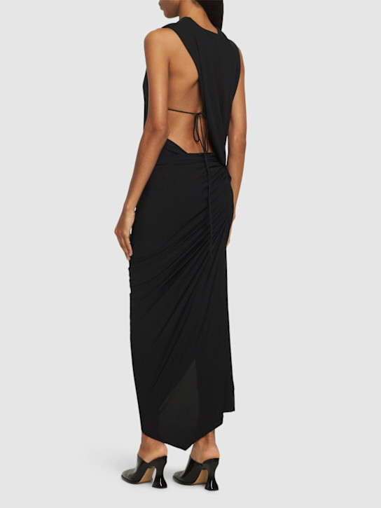 Christopher Esber: Monstera asymmetrical viscose maxi dress - women_2 | Luisa Via Roma