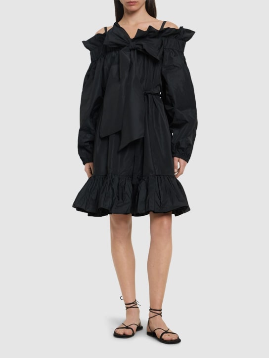 Patou: Faille volume mini dress w/bow - Black - women_1 | Luisa Via Roma