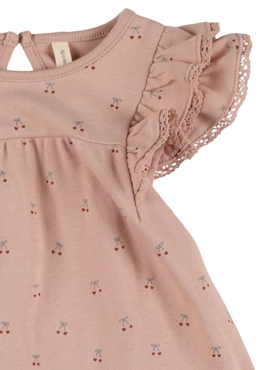 Quincy Mae: Printed organic cotton dress - 핑크 - kids-girls_1 | Luisa Via Roma