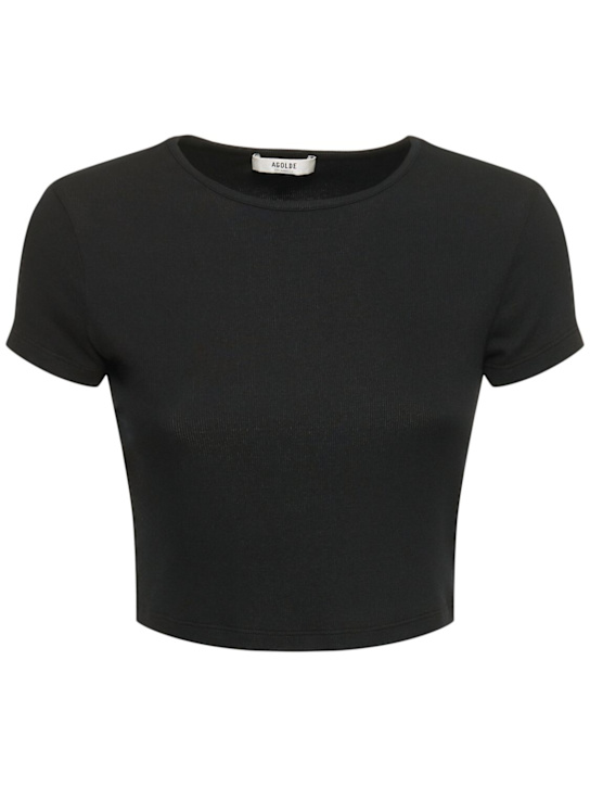 Agolde: Savannah modal blend jersey t-shirt - Black - women_0 | Luisa Via Roma