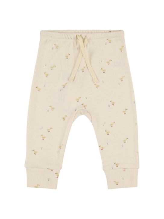 Quincy Mae: Pantalones deportivos de algodón orgánico - Beige - kids-girls_0 | Luisa Via Roma