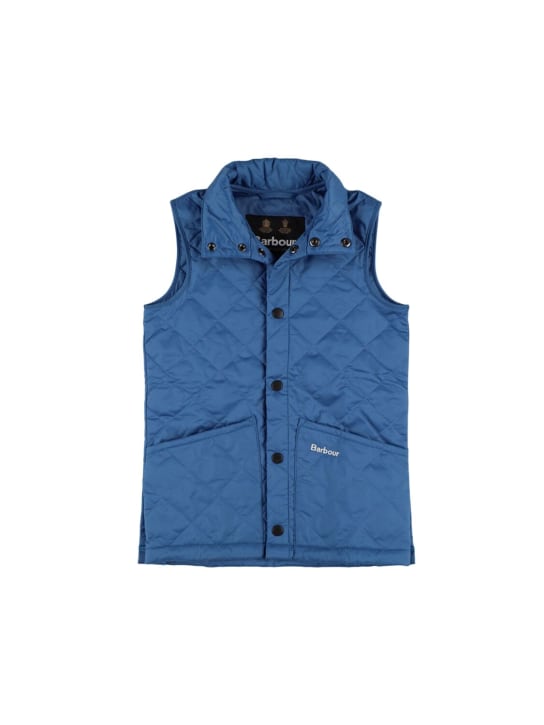 BARBOUR: Liddesdale quilted puffer vest - Blue - kids-girls_0 | Luisa Via Roma